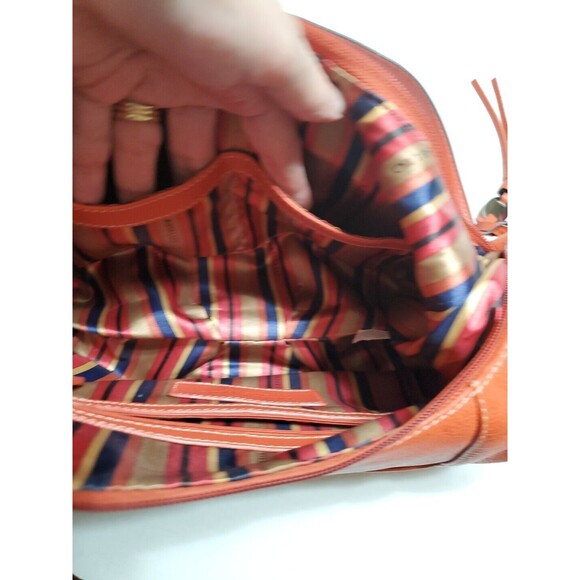 Tignanello No Contest Papaya Leather Cross Body/Shoulder Bag Purse Handbag - Picture 16 of 16